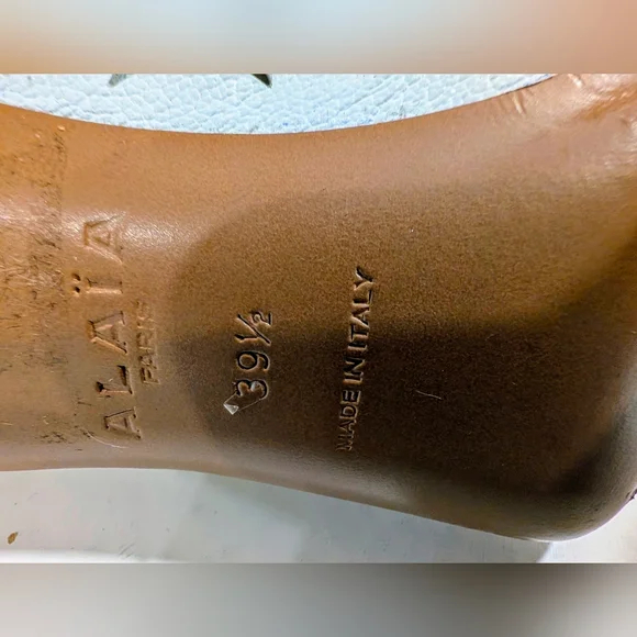 Alaia White Leather Laser Cut Heeled Boots with Grommets - Picture 10 of 10